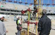 installing steel parts of the roof, Kiev